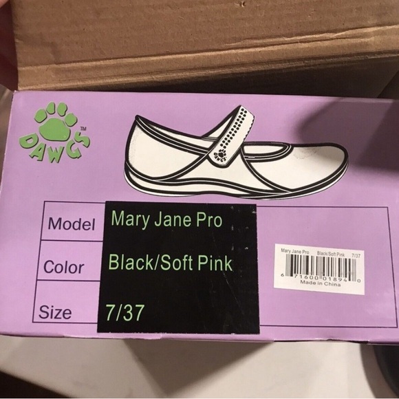 Dawgs Women’s Pro Casual Round Toe Comfort Black/Pink Mary Janes Shoes Size 7 - Picture 7 of 8